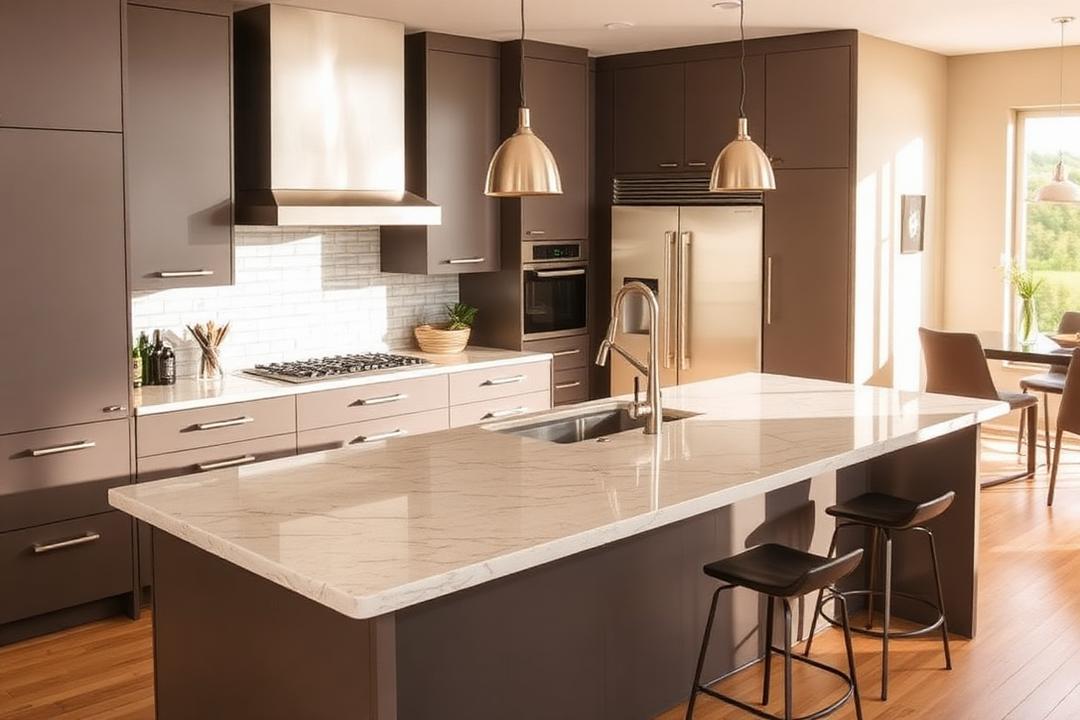 Sample project photograph: remodeled kitchen with a quartz island
